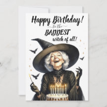 ¡Feliz cumpleaños BADDEST Witch! Tarjeta de Navida
