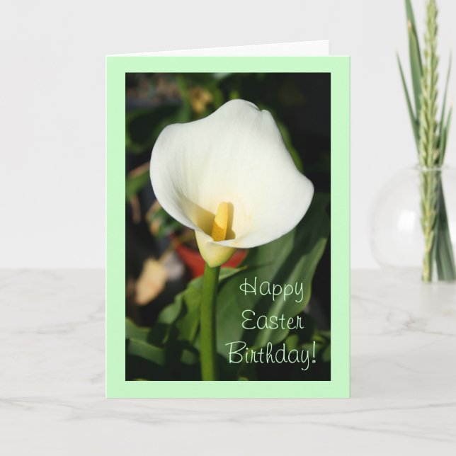 Festiva Feliz cumpleaños de Pascua, tarjeta de saludo de C (Anverso)