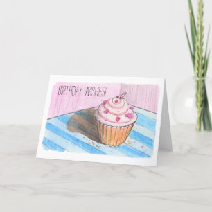 Festiva Feliz Cumpleaños Deseos Doble Tarjeta de Saludo