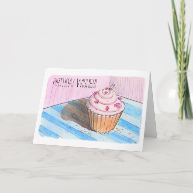 Festiva Feliz Cumpleaños Deseos Doble Tarjeta de Saludo (Anverso)