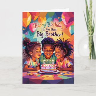 Festiva ¡Feliz Cumpleaños Hermano Mayor! Tarjeta de Cumple