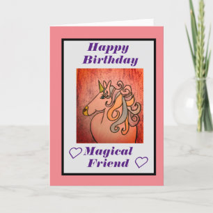 Festiva Feliz cumpleaños, mágica tarjeta de amigo