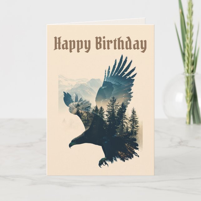 Festiva Feliz cumpleaños - Tarjeta de cumpleaños Eagle Lan (Anverso)