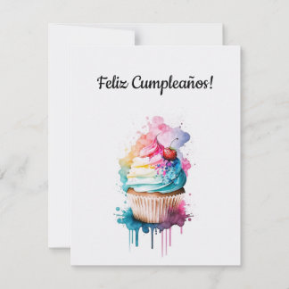 Festiva Feliz Cumpleaños Tarjeta De Torta En Español