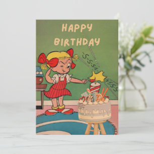 Festiva Feliz cumpleaños, tarjeta de vacaciones plana