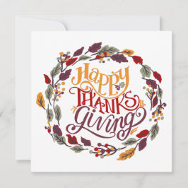 Festiva Feliz Día de Acción de Gracias otoño con tarjeta d