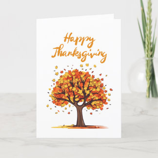 Festiva Feliz Día de Acción de Gracias - Otoño - Tarjeta d