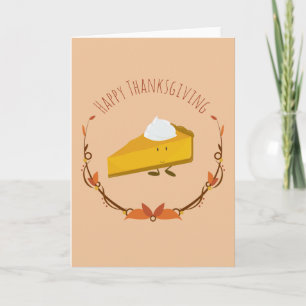 Festiva Feliz Día de Acción de Gracias Slice Tarjeta de