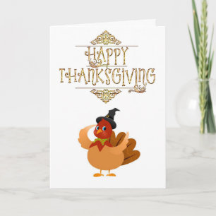 Festiva Feliz Día de Acción de Gracias, tarjeta de felicit