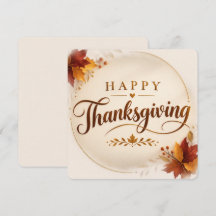 Feliz Día de Acción de Gracias Tarjeta de Posavaso