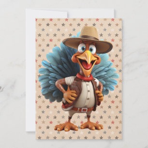 Festiva Feliz Día de Acción de Gracias, tarjeta de Turquía