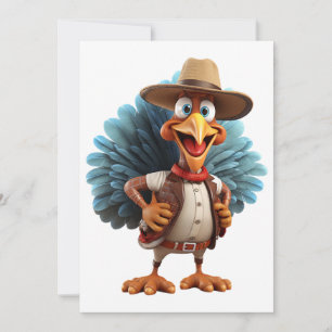 Festiva Feliz Día de Acción de Gracias, tarjeta de Turquía