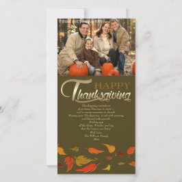 Festiva Feliz Día de Acción de Gracias. Tarjeta fotográfic