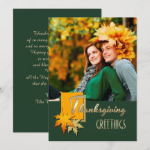 Feliz Día de Acción de Gracias. Tarjeta fotográfic