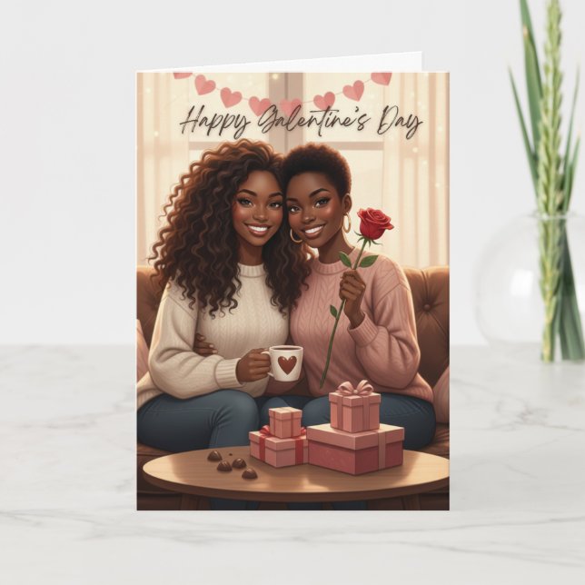 Festiva Feliz Día de Galentines Tarjeta (Anverso)