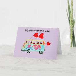 Festiva Feliz Día de la Madre Tarjeta de Van Hippie Dachsh