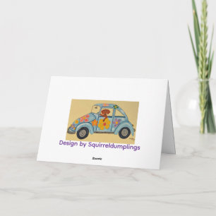 Festiva Feliz Día de la Madre Tarjeta del Coche de Hippie 