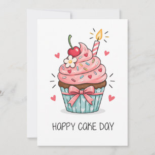 Festiva Feliz Día de la Tarta Tarjeta de Cumpleaños para