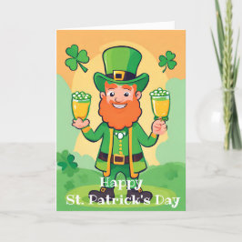 Festiva Feliz día de San Patricio Tarjeta de duende juguet