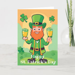 Festiva Feliz día de San Patricio Tarjeta de duende juguet