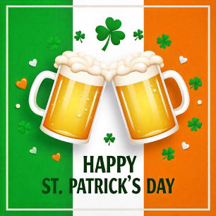 Festiva Feliz día de San Patricio Tarjeta plana de vacacio