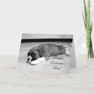 Festiva Feliz Día de San Valentín Boxer Dog Tarjeta de fel