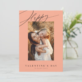 Festiva Feliz Día de San Valentín melocotón, tarjeta de Sa