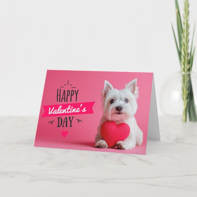 Festiva Feliz día de San Valentín perro Tarjeta de vacacio (Anverso)