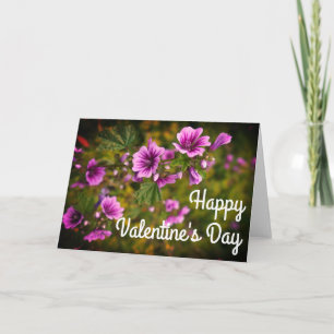 Festiva Feliz Día de San Valentín, tarjeta cebra hollyhock