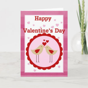 Festiva Feliz día de San Valentín Tarjeta de aves de amor
