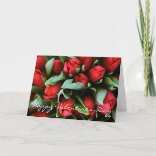 Festiva Feliz Día de San Valentín Tarjeta de Bouquet Red T