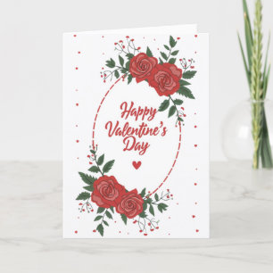 Festiva Feliz Día de San Valentín Tarjeta de Cumpleaños Fl