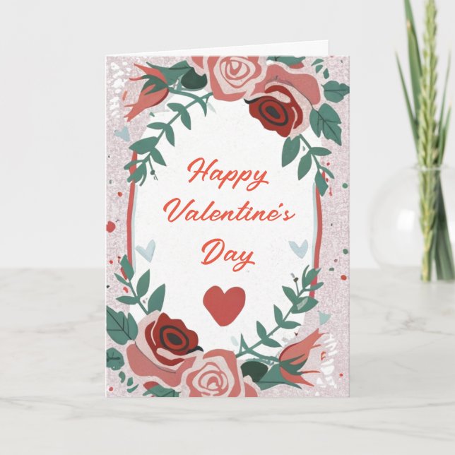 Festiva Feliz Día de San Valentín Tarjeta de Felicitación  (Anverso)