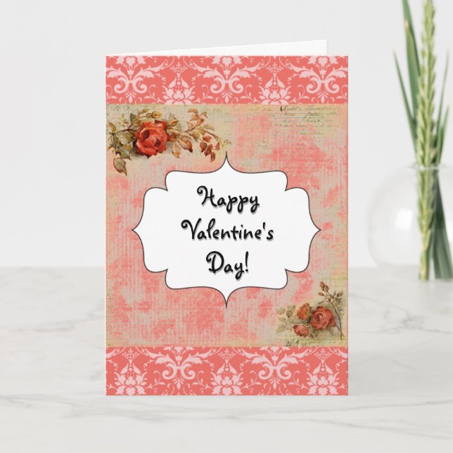 Festiva Feliz Día de San Valentín, tarjeta de felicitación (Anverso)