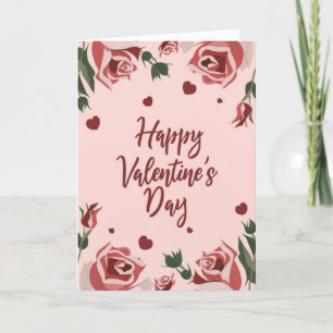 Festiva Feliz Día de San Valentín Tarjeta de Fiesta Floral