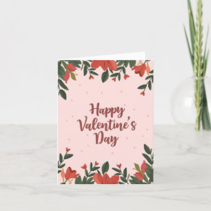 Festiva Feliz Día de San Valentín Tarjeta de Fiesta Floral