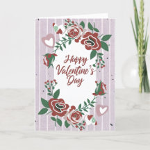 Feliz Día de San Valentín Tarjeta de Fiesta Floral