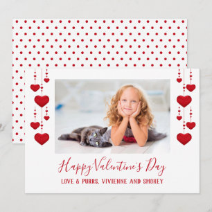 Festiva Feliz Día de San Valentín tarjeta de fotos plana d