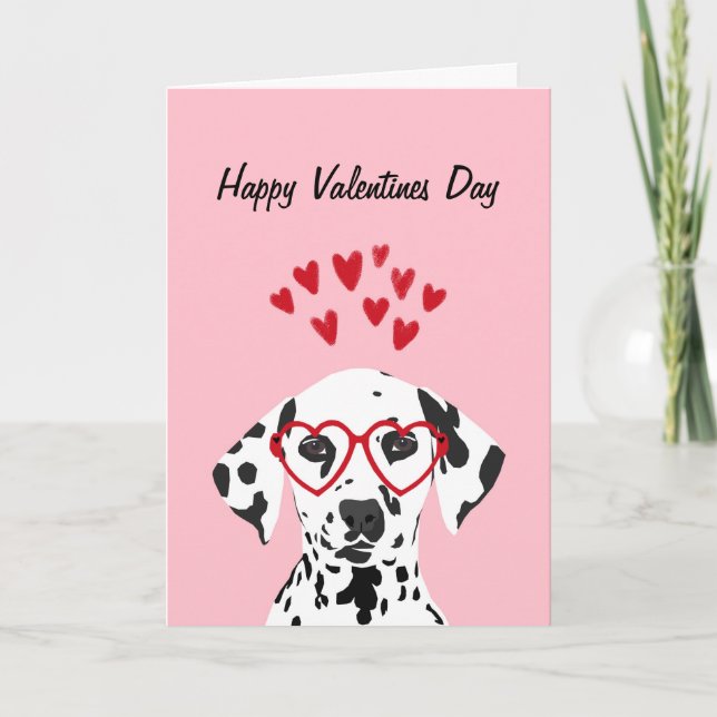Festiva Feliz Día de San Valentín - tarjeta de perro dálma (Anverso)