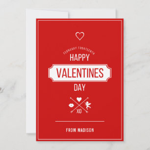 Festiva Feliz Día de San Valentín tarjeta de símbolos de S