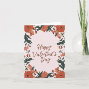 Festiva Feliz Día de San Valentín Tarjeta Floral de Cumple