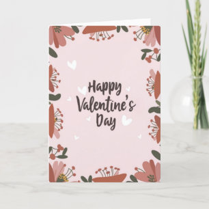 Festiva Feliz Día de San Valentín Tarjeta Floral de Cumple