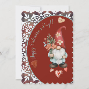 Festiva Feliz Día de San Valentín - Tarjeta plana encantad