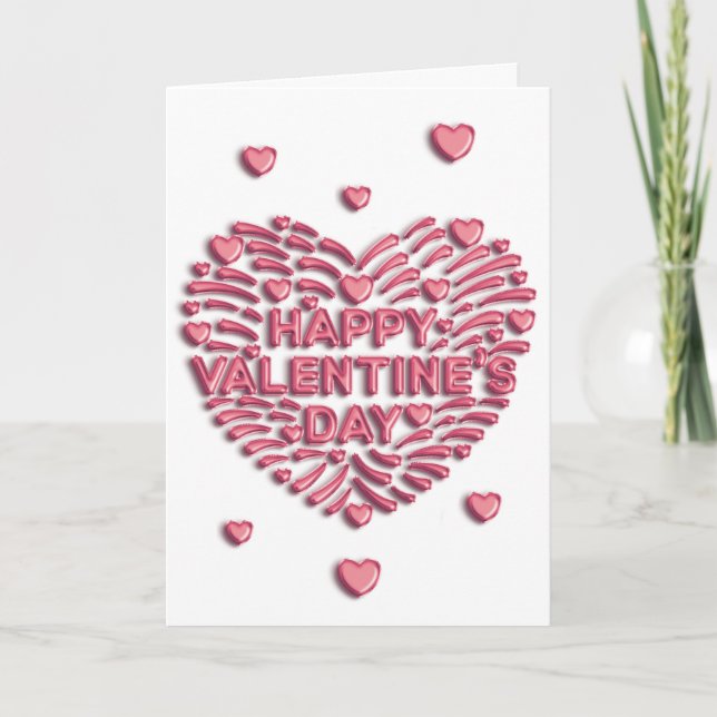 Festiva FELIZ DÍA DE VALENTINE / Tarjeta de San Valentín d (Anverso)