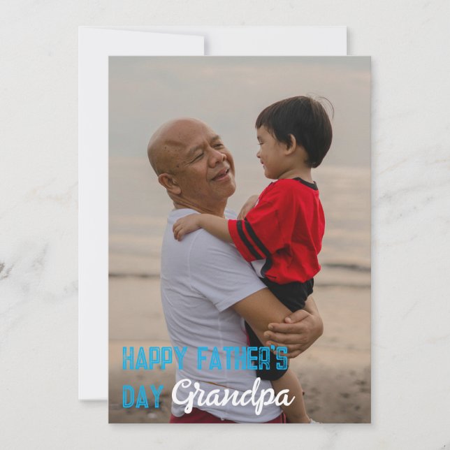 Festiva Feliz Día del Padre, Abuelo Tarjeta Personalizada (Anverso)