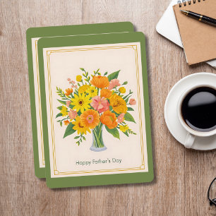 Festiva Feliz Día del Padre, tarjeta de Bouquet floral