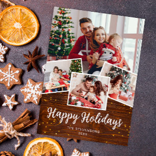 Festiva Feliz feriado tarjeta de Navidades de fotografía r