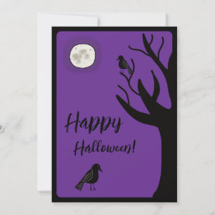Festiva Feliz Halloween Cuervo Tarjeta De Felicitación Pla