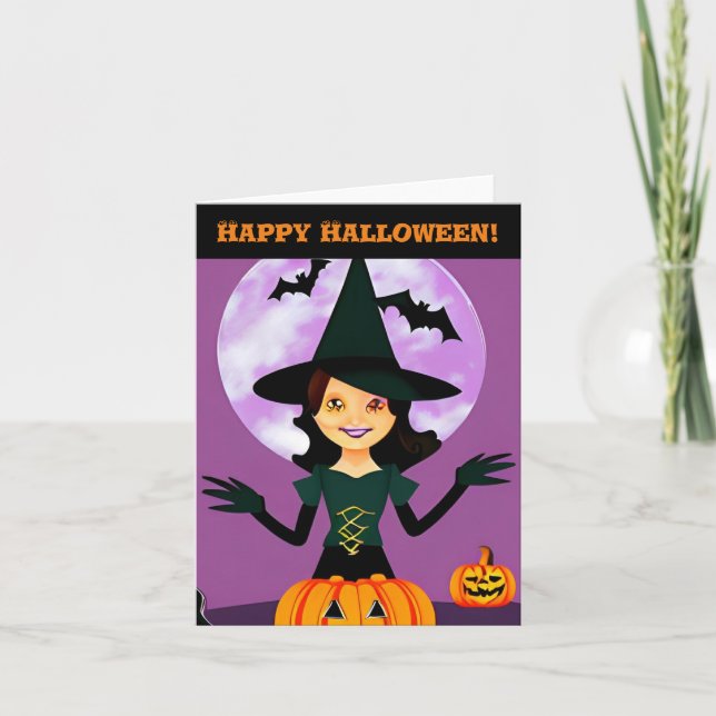 Festiva ¡Feliz Halloween! Tarjeta de vacaciones (Anverso)