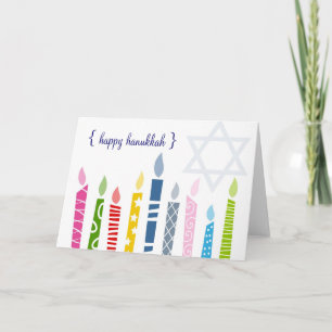Festiva Feliz Hanukkah Menorah Candles Tarjeta de Saludo